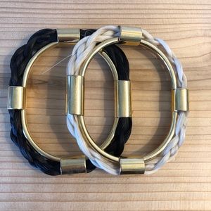 Brass and braided horse hair bangles